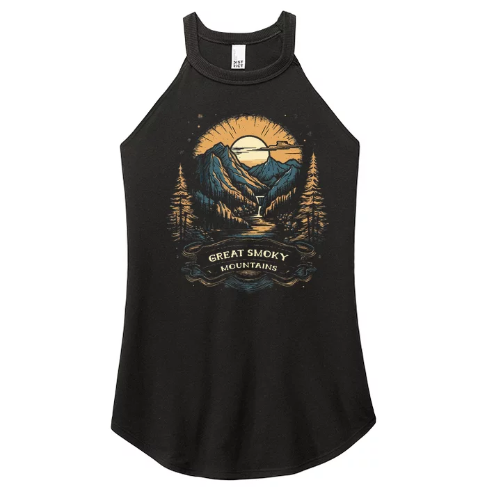 Great Smoky Mountains Retro Usa National Park Women’s Perfect Tri Rocker Tank