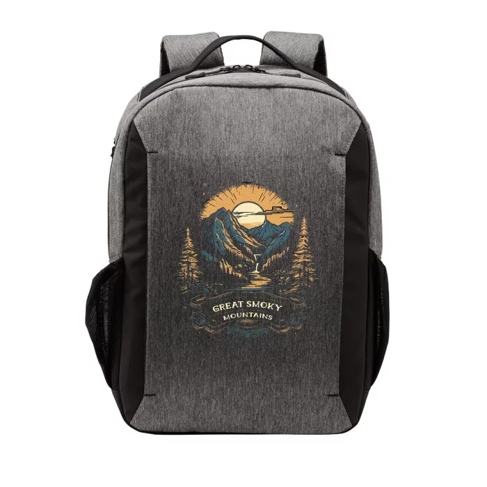 Great Smoky Mountains Retro Usa National Park Vector Backpack