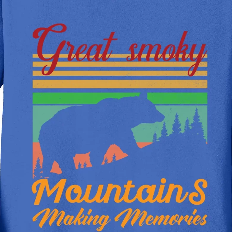 Great Smoky Mountains Matching Family Camping Trip Vacation Gift Kids Long Sleeve Shirt