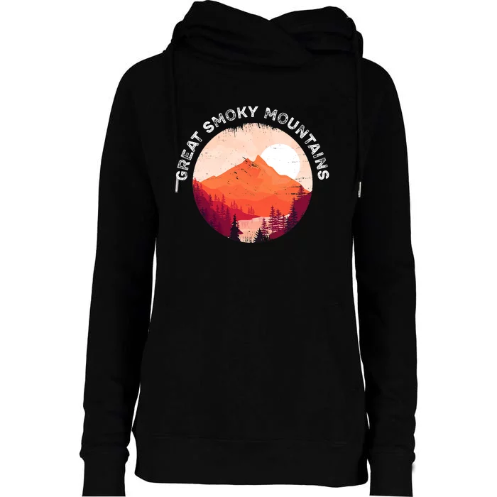 Great Smoky Mountains Hiking Souvenir Womens Funnel Neck Pullover Hood