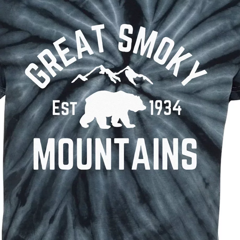 Great Smoky Mountains National Park Bear Tennessee Nature Kids Tie-Dye T-Shirt