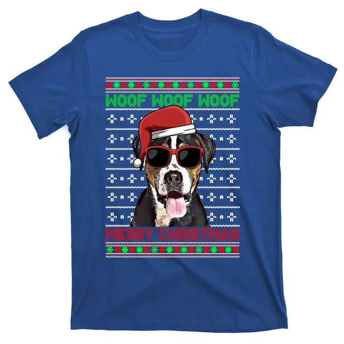 Greater Swiss Mountain Dog Woof Merry Christmas Cool Gift T-Shirt