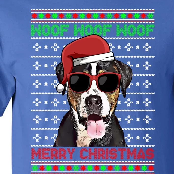 Greater Swiss Mountain Dog Woof Merry Christmas Cool Gift Tall T-Shirt