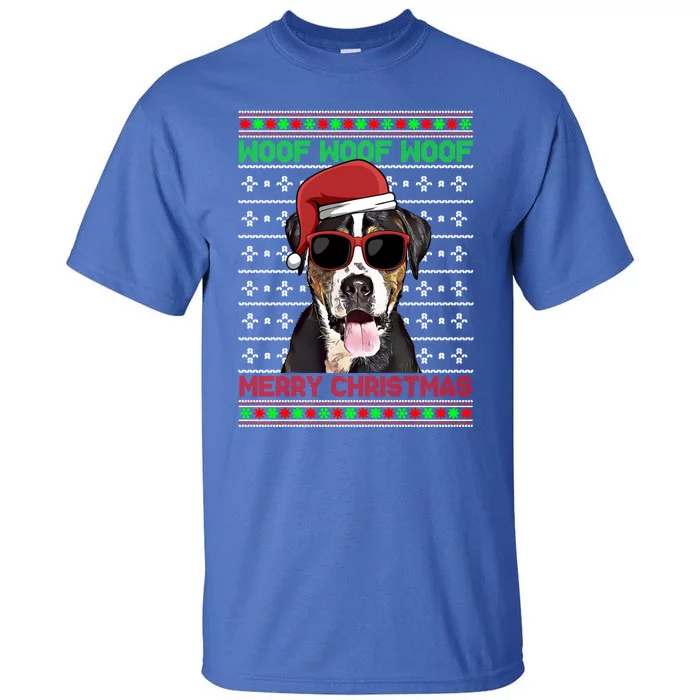 Greater Swiss Mountain Dog Woof Merry Christmas Cool Gift Tall T-Shirt