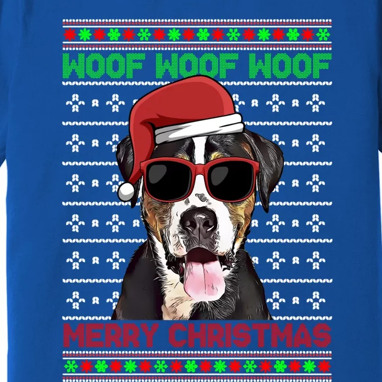 Greater Swiss Mountain Dog Woof Merry Christmas Cool Gift Premium T-Shirt