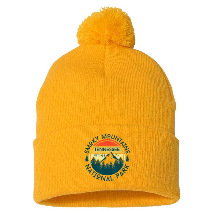 Great Smoky Mountains National Park Tennessee Outdoors Pom Pom 12in Knit Beanie