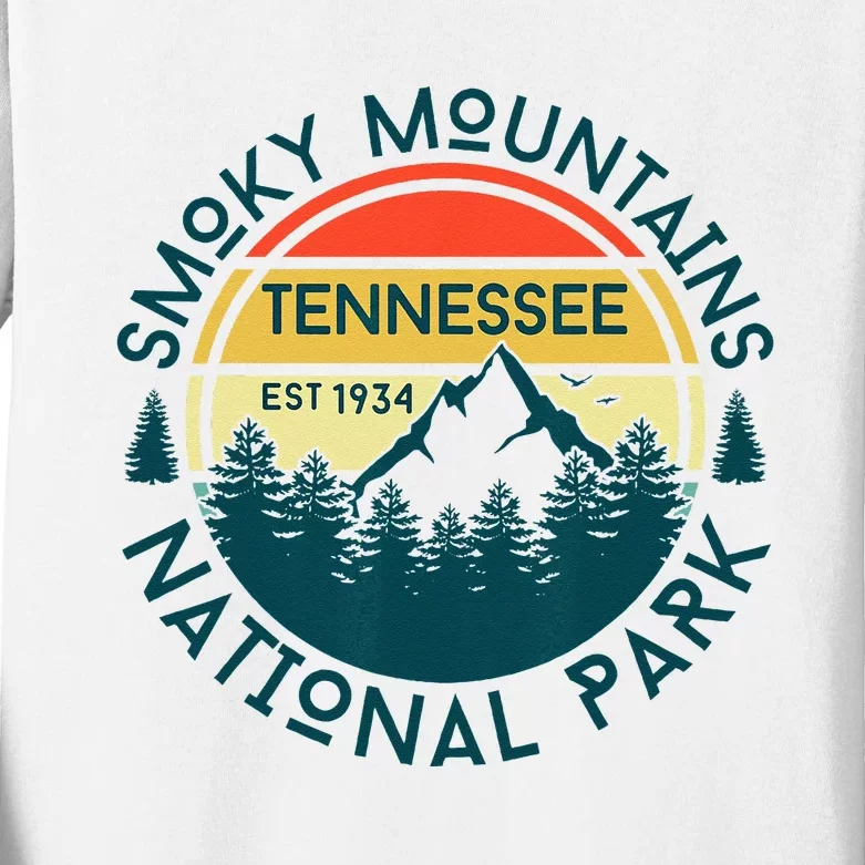 Great Smoky Mountains National Park Tennessee Outdoors Kids Long Sleeve Shirt