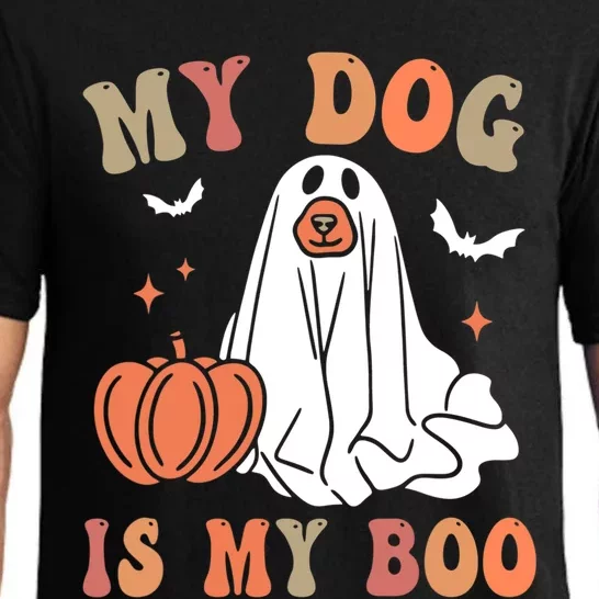 Groovy Spooky My Dog Is My Boo Funny Ghost Meaningful Gift Pajama Set