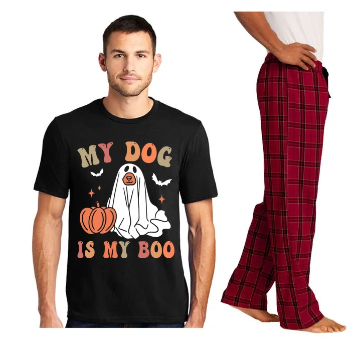 Groovy Spooky My Dog Is My Boo Funny Ghost Meaningful Gift Pajama Set