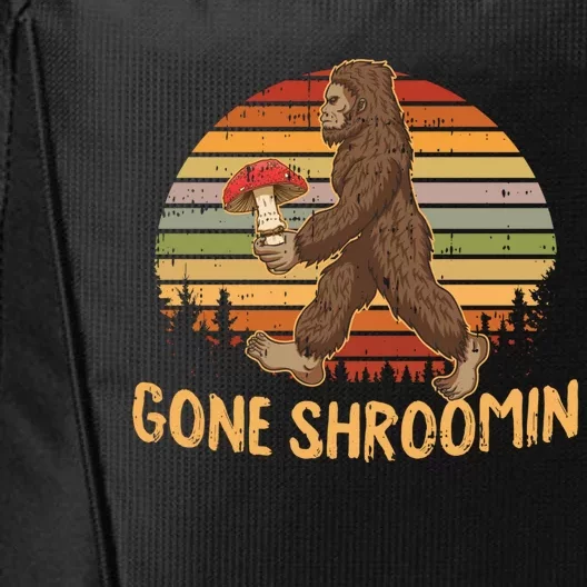 Gone Shrooming Mycologist Funny Bigfoot Mushroom Hunter Gift Great Gift City Backpack