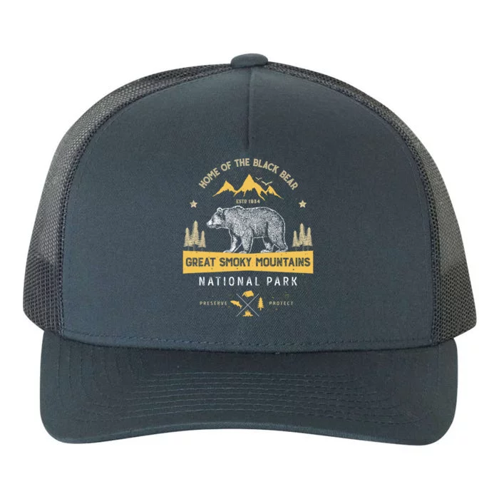 Great Smoky Mountains Cool Gift National Park Bear Vintage Yupoong Adult 5-Panel Trucker Hat