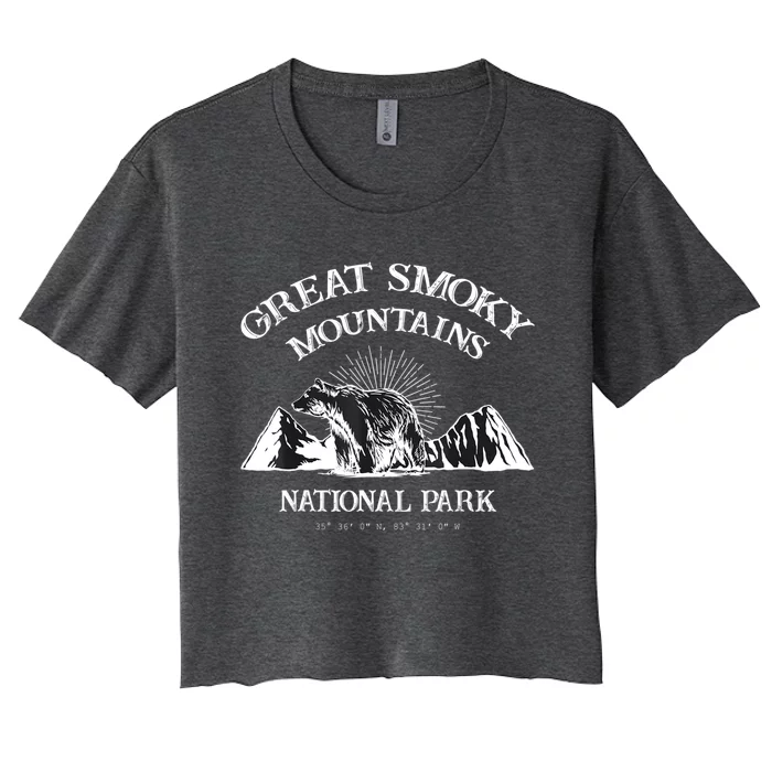 Great Smoky Mountains National Park North Carolina Tennessee Women's Crop Top Tee