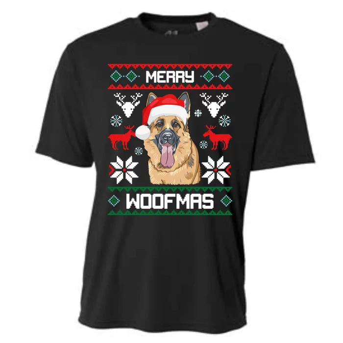 Ger Shepherd Merry Woofmas Cool Gift Christmas Dog Gift Cooling Performance Crew T-Shirt