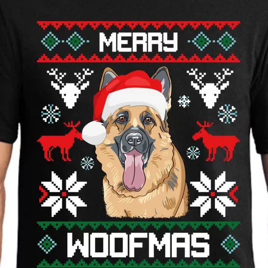 Ger Shepherd Merry Woofmas Cool Gift Christmas Dog Gift Pajama Set