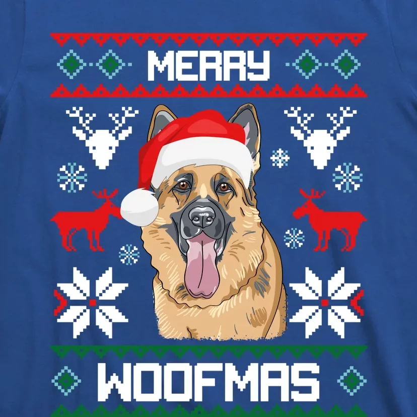 Ger Shepherd Merry Woofmas Cool Gift Christmas Dog Gift T-Shirt