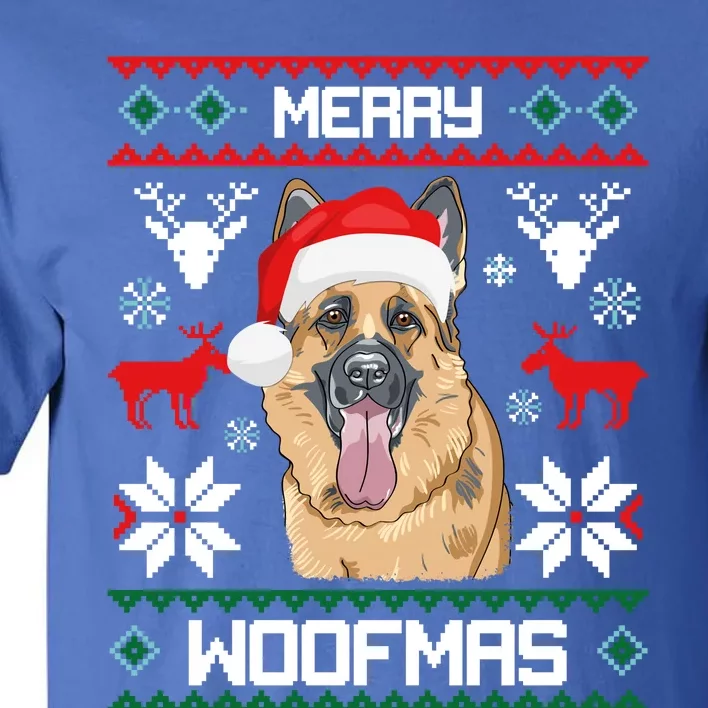 Ger Shepherd Merry Woofmas Cool Gift Christmas Dog Gift Tall T-Shirt