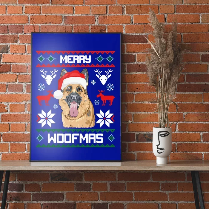 Ger Shepherd Merry Woofmas Cool Gift Christmas Dog Gift Poster