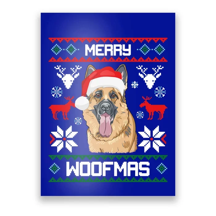 Ger Shepherd Merry Woofmas Cool Gift Christmas Dog Gift Poster