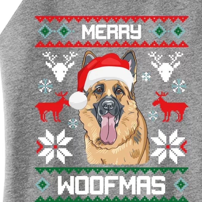 Ger Shepherd Merry Woofmas Cool Gift Christmas Dog Gift Women’s Perfect Tri Rocker Tank