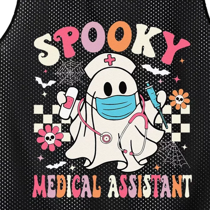 Groovy Spooky Medical Assistant Cute Halloween Med Assistant Mesh Reversible Basketball Jersey Tank