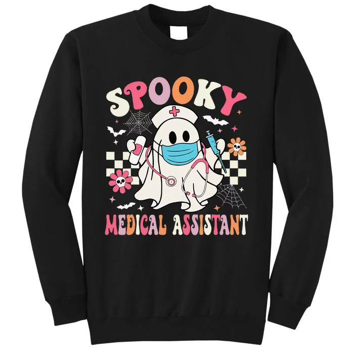 Groovy Spooky Medical Assistant Cute Halloween Med Assistant Tall Sweatshirt