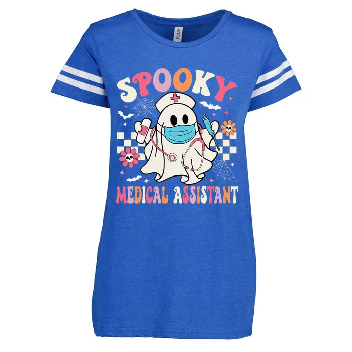 Groovy Spooky Medical Assistant Cute Halloween Med Assistant Enza Ladies Jersey Football T-Shirt