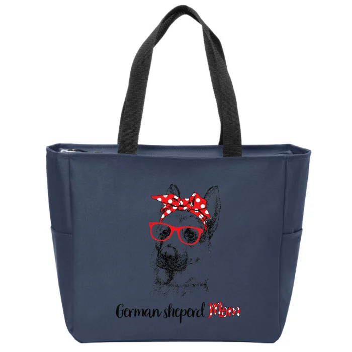 German Shepherd Mom Happy Mother's Day Red Headband Gift Zip Tote Bag