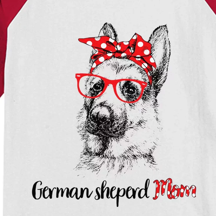 German Shepherd Mom Happy Mother's Day Red Headband Gift Kids Colorblock Raglan Jersey