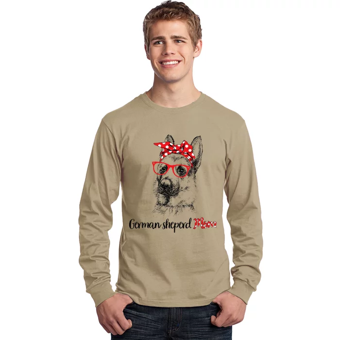 German Shepherd Mom Happy Mother's Day Red Headband Gift Long Sleeve Shirt