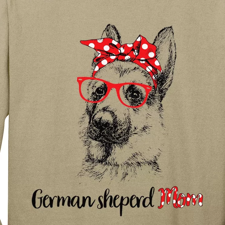 German Shepherd Mom Happy Mother's Day Red Headband Gift Long Sleeve Shirt