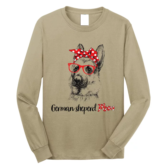 German Shepherd Mom Happy Mother's Day Red Headband Gift Long Sleeve Shirt