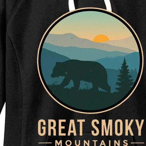 Great Smoky Mountains National Park Retro Bear Women's Fleece Hoodie