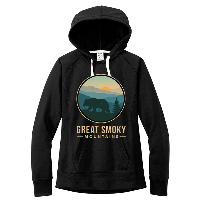 Great Smoky Mountains National Park Retro Bear Women's Fleece Hoodie