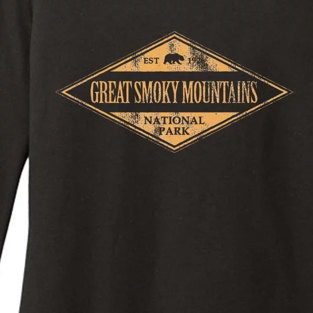 Great Smoky Mountains National Park Retro Womens CVC Long Sleeve Shirt