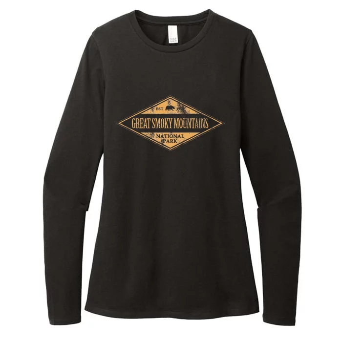 Great Smoky Mountains National Park Retro Womens CVC Long Sleeve Shirt