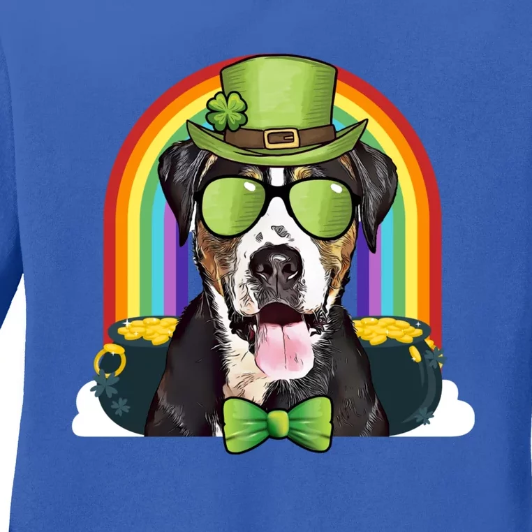 Greater Swiss Mountain Dog Funny St Patricks Day Funny Gift Ladies Long Sleeve Shirt