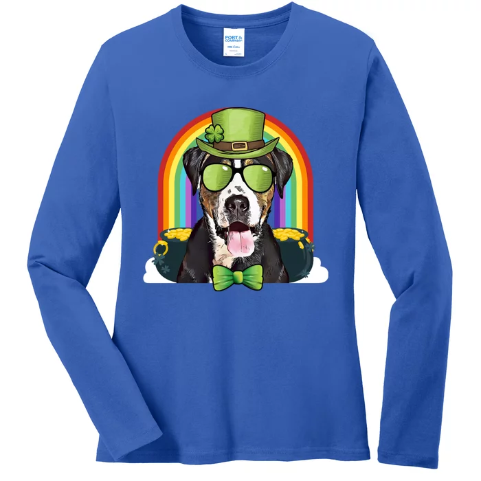 Greater Swiss Mountain Dog Funny St Patricks Day Funny Gift Ladies Long Sleeve Shirt