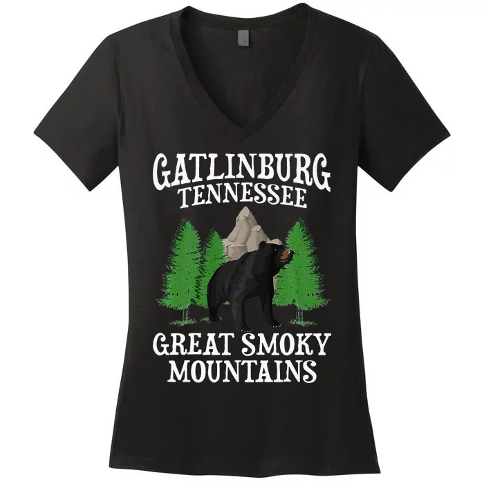 Great Smoky Mountains National Park Gatlinburg Tennessee USA Women's V-Neck T-Shirt