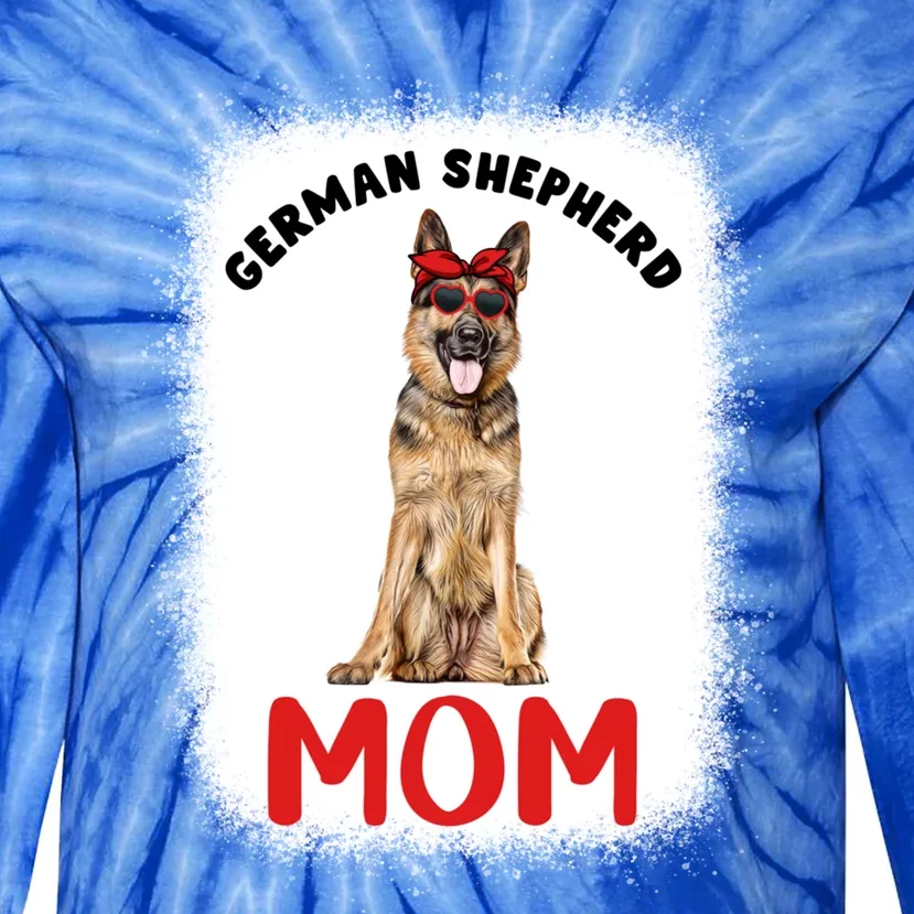 Ger Shepherd Mom Mama Dog Lover Owner Bleached Gsd Gift Tie-Dye Long Sleeve Shirt