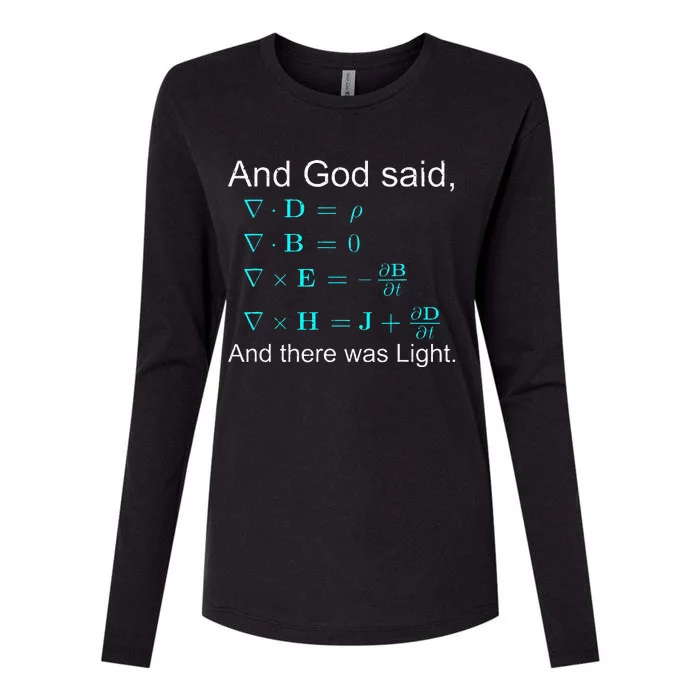 God Said Maxwell Equations Physics Mathematicians Womens Cotton Relaxed Long Sleeve T-Shirt