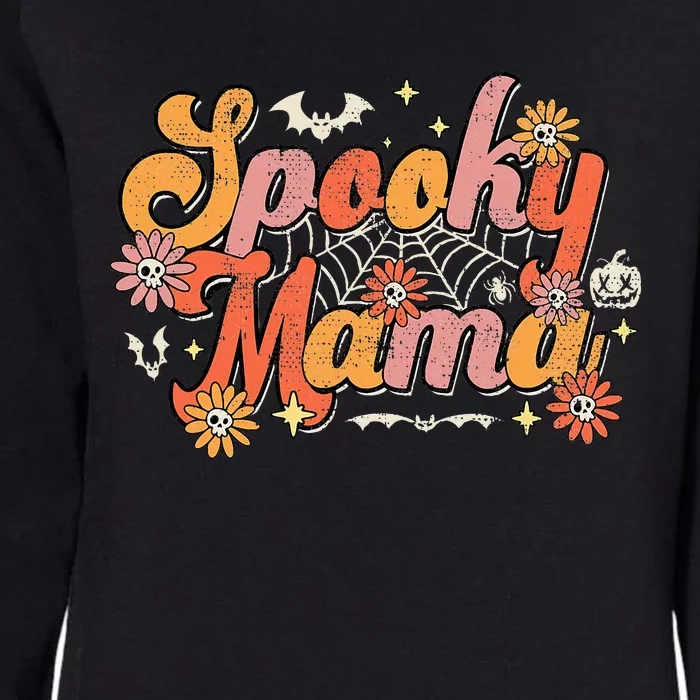 Groovy Spooky Mama Retro Halloween Ghost Witchy Spooky Mom Womens California Wash Sweatshirt