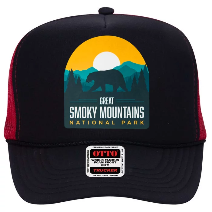 Great Smoky Mountains National Park Bear Hiking Souvenir Gift High Crown Mesh Trucker Hat