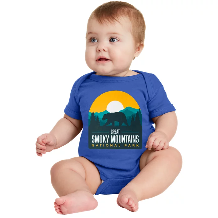 Great Smoky Mountains National Park Bear Hiking Souvenir Gift Baby Bodysuit