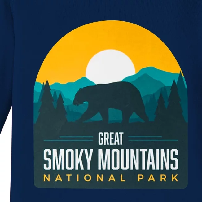 Great Smoky Mountains National Park Bear Hiking Souvenir Gift Baby Long Sleeve Bodysuit