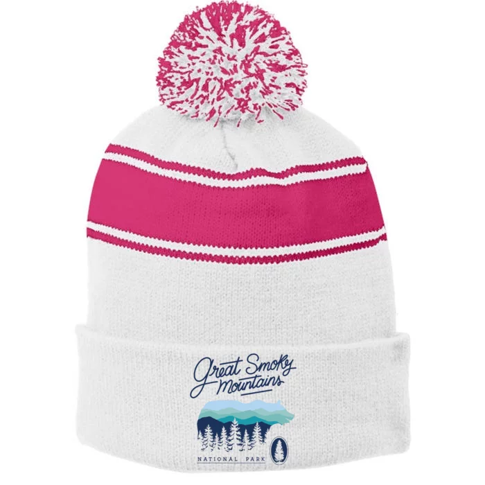 Great Smoky Mountains National Park Stripe Pom Pom Beanie