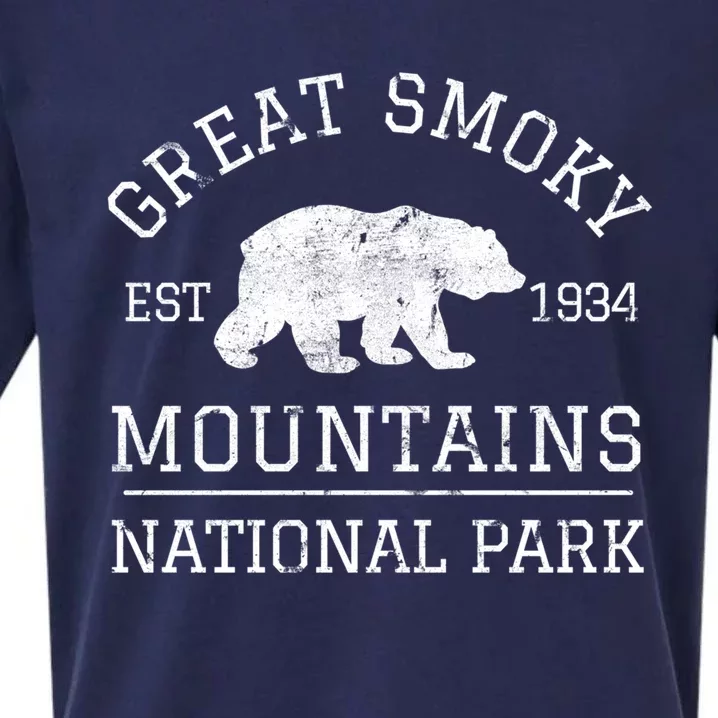 Great Smoky Mountains National Park Tennessee Bear Hiking Gift Sueded Cloud Jersey T-Shirt