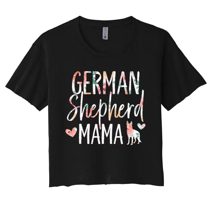 German Shepherd Mama Dog Lover for Mom Owner Women's Crop Top Tee