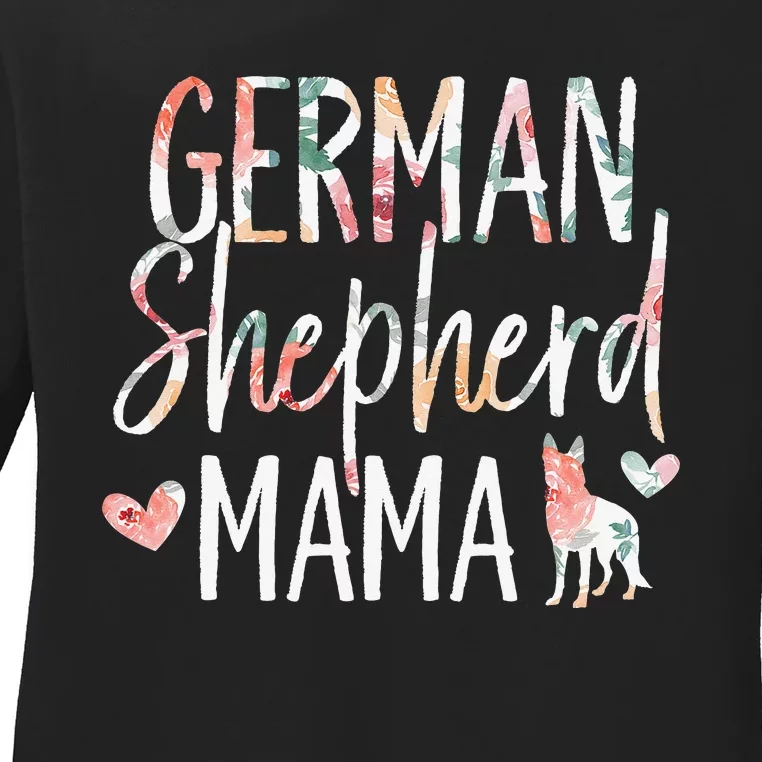 German Shepherd Mama Dog Lover for Mom Owner Ladies Long Sleeve Shirt