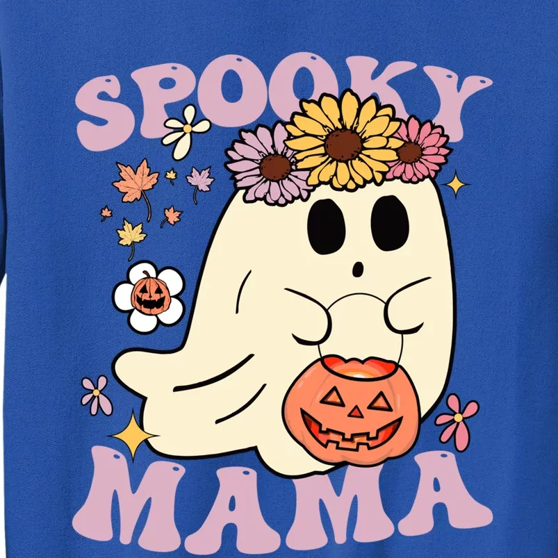 Groovy Spooky Mama Vibes Halloween Hippi Ghost Spooky Season Meaningful Gift Tall Sweatshirt