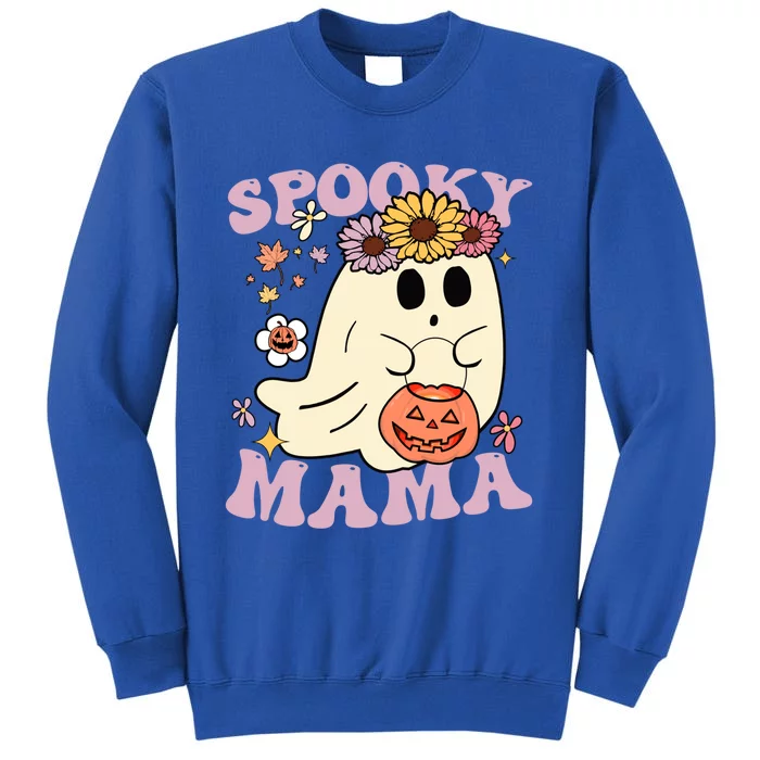 Groovy Spooky Mama Vibes Halloween Hippi Ghost Spooky Season Meaningful Gift Tall Sweatshirt